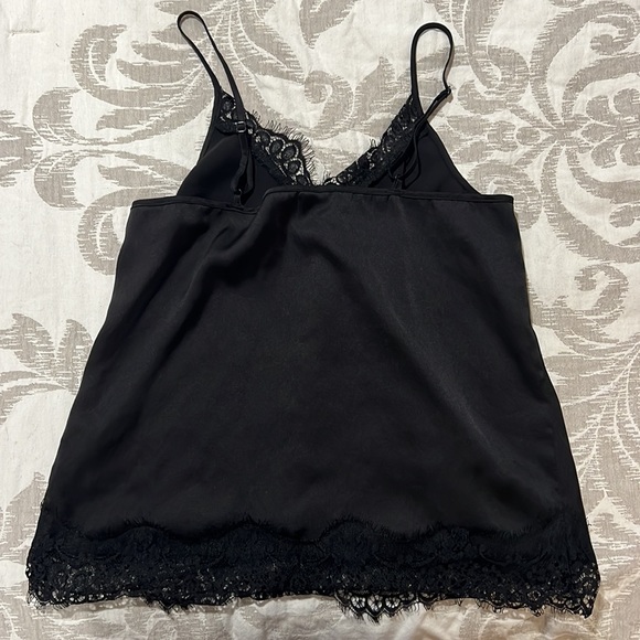 Black satin tank top - Picture 2 of 3